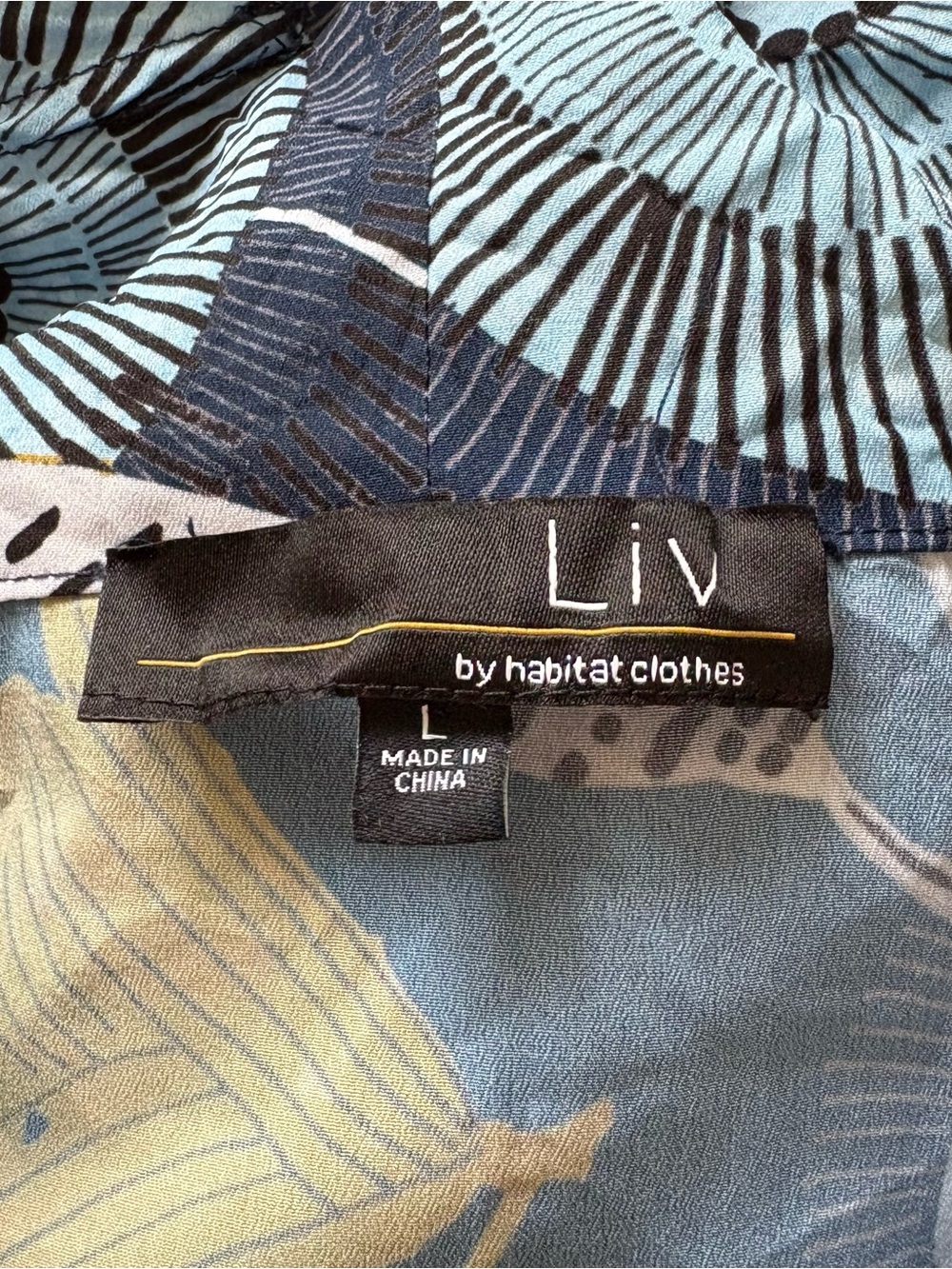 Liv by Habitat Easy Cowl Crimped Navy Floral Lagenlook Pockets Dress EUC Sz L - Picture 7 of 7